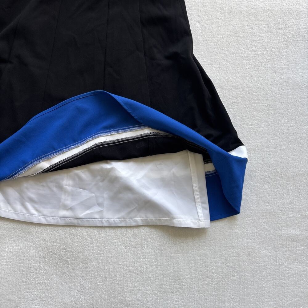 Calvin Klein Black Black Blue Sleeveless Fit & Flare‎ Dress 8 Belted Colorblock - Picture 6 of 8